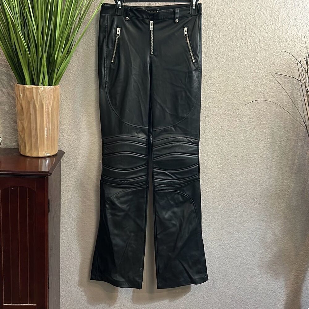 B65 Zara, black, faux leather pants, size small